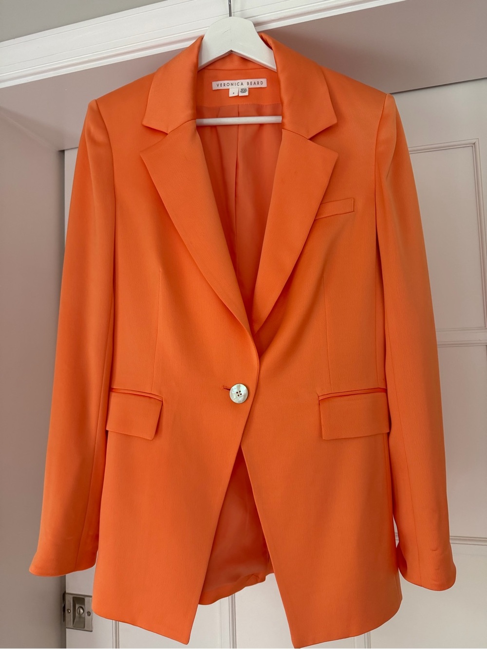 Veronica Beard Bright Orange Single-Button Blazer